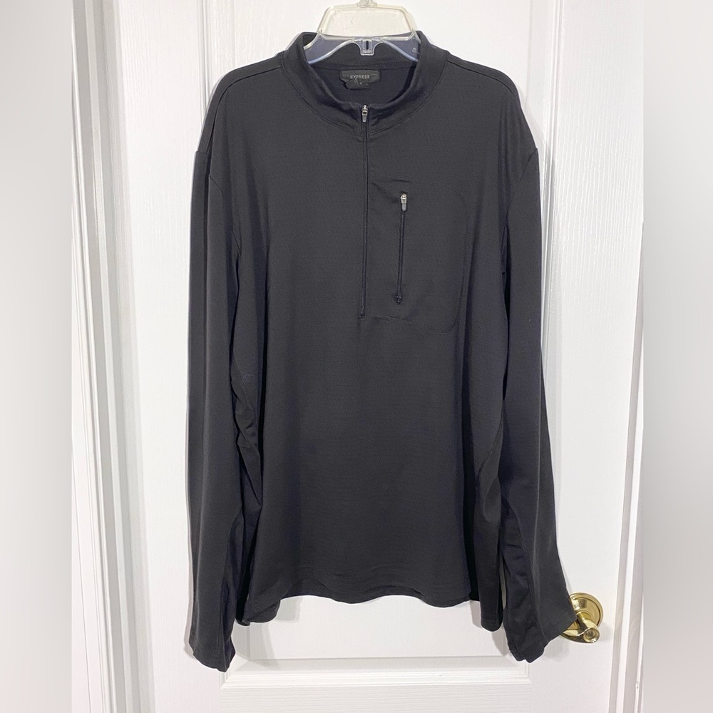 Y2K VTG Express Perforated Quarter Zip Performance Top Vintage Black Men’s XL